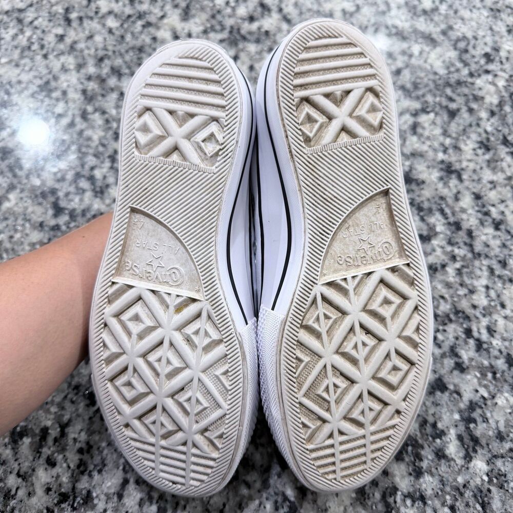 Converse platform CTAS Ox Low Womens Size 6.5 Sneakers White Leather - Picture 8 of 10